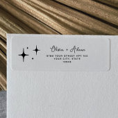 Retro Sparkle Modern Wedding Return Address Label