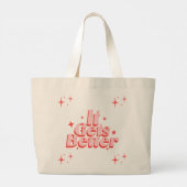 Retro-Sparkle-Typografie-Tasche Jumbo Stoffbeutel (Rückseite)