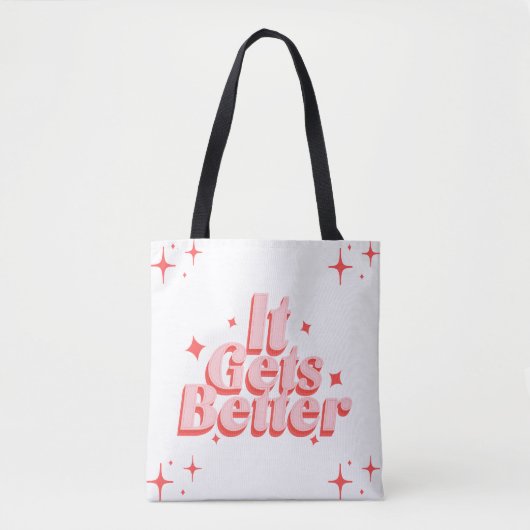 Retro-Sparkle-Typografie-Tasche Tasche (Vorderseite)