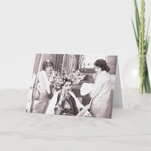 Retro Spaß-Friseursalon Karte (Vorderseite)