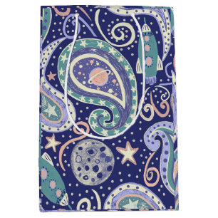 Retro-Spaß-Galaxie Mittlere Geschenktüte