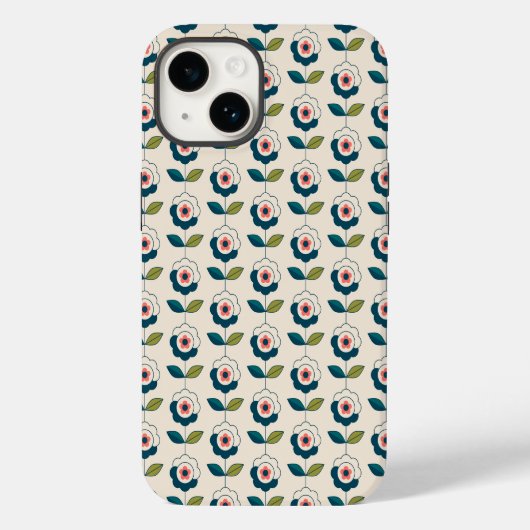Retro-Spaß-Garten-Blumenmuster Case-Mate iPhone Hülle (Rückseite)