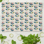 Retro-Spaß-Garten-Blumenmuster Geschirrtuch (Gefaltet)