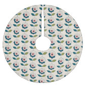 Retro-Spaß-Garten-Blumenmuster Polyester Weihnachtsbaumdecke (Vorderseite)