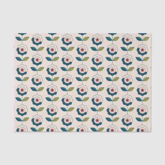 Retro-Spaß-Garten-Blumenmuster Seidenpapier (Vorderseite)