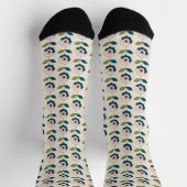 Retro-Spaß-Garten-Blumenmuster Socken (Oben)