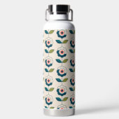Retro-Spaß-Garten-Blumenmuster Trinkflasche (Rückseite)