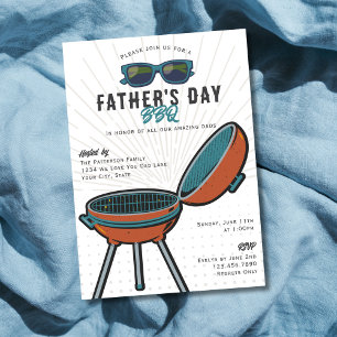 Retro-Spaß-Grill-Sonnenbrille Vatertag BBQ-Party Einladung
