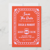 Retro-Spaß-Hochzeit Save The Date (Vorderseite)