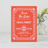 Retro-Spaß-Hochzeit Save The Date (Stehend Vorderseite)