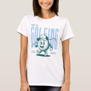 Retro-Spaß Humor Blau Personalisierte Golf-Ehefrau T-Shirt