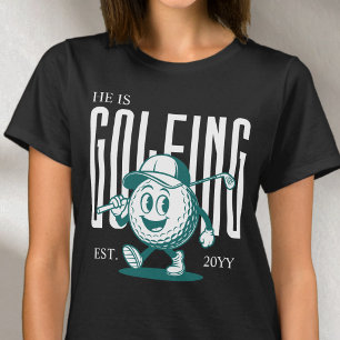 Retro-Spaß Humor Weiße Personalisierte Golf-Frau T-Shirt