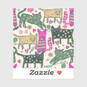Retro-Spaß-Katze-Design Aufkleber (Blatt)