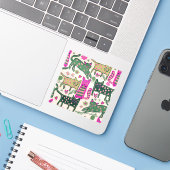 Retro-Spaß-Katze-Design Aufkleber (Laptop mit iPhone)