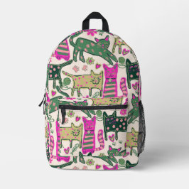 Retro-Spaß-Katze-Design Bedruckter Rucksack