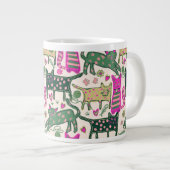 Retro-Spaß-Katze-Design Jumbo-Tasse (Vorderseite Rechts)