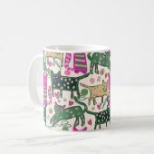 Retro-Spaß-Katze-Design Kaffeetasse (Vorderseite Links)