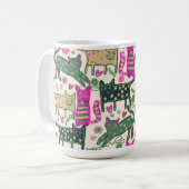 Retro-Spaß-Katze-Design Kaffeetasse (Vorderseite Links)