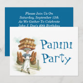 Retro-Spaß-Panini-Party-Einladung Einladung (Vorne/Hinten)