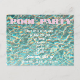 Retro-Spaß-Poolparty-Einladung Postkarte