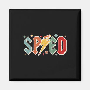 Retro Sped Lehrer Bleistift Blitz Zurück zur Schul Magnet