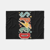Retro Sped Teacher Pencil Lightning Bolt Back To S Fleecedecke (Vorderseite (Horizontal))