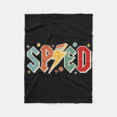 Retro Sped Teacher Pencil Lightning Bolt Back To S Fleecedecke (Vorderseite)