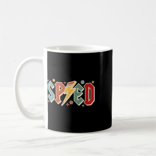 Retro Sped Teacher Pencil Lightning Bolt Back To S Kaffeetasse (Links)