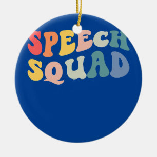 Retro Speech Squad Speech Therapy Speech Keramik Ornament