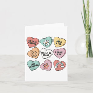 Retro Speech Therapy Valentine Heart Candy Karte