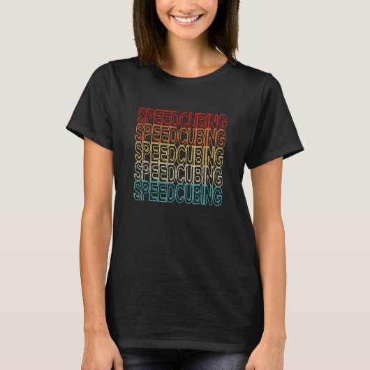 Retro Speedcuber Kinder niedlich Speed cuber Kubus T-Shirt (Vorderseite)