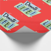 Retro spenden Leben mit rotem Hintergrund Geschenkpapier (Ecke)