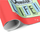 Retro spenden Leben mit rotem Hintergrund Geschenkpapier (Rolleneckpunkt)