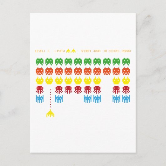 Retro-Spiel Postkarte (Vorderseite)
