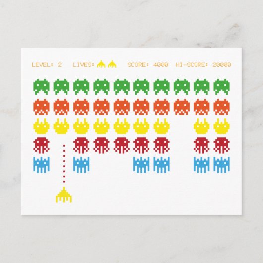 Retro-Spiel Postkarte (Vorderseite)