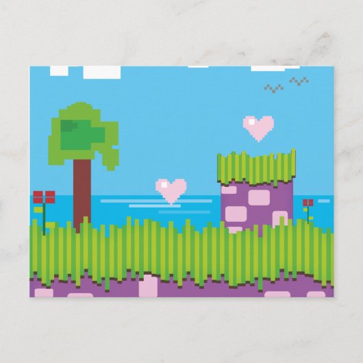 Retro-Spiel Postkarte (Vorderseite)