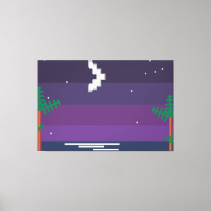 Retro-Spiel - Tropische Nacht Leinwanddruck