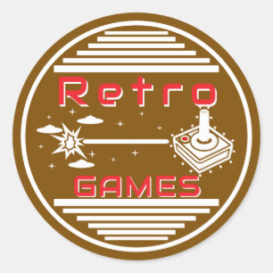 Retro-Spiele Runder Aufkleber