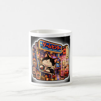 Retro-Spielhalle-Katzenbecher | Japanische Spielha Kaffeetasse
