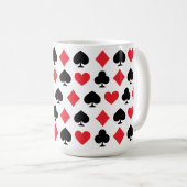 Retro-Spielkartensymbole-Muster Kaffeetasse (VorderseiteRechts)