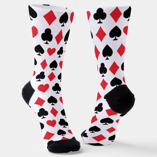 Retro-Spielkartensymbole-Muster Socken (Gewinkelt)