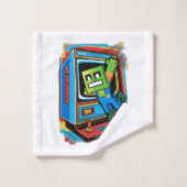 Retro-Spielkonsole Badhandtuch Set (Waschlappen)