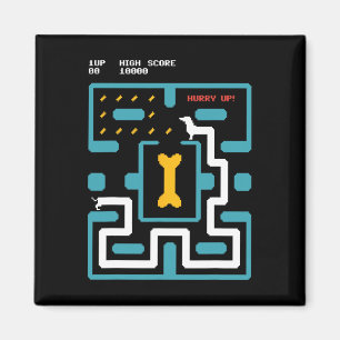 Retro-Spielkonsole Videospiel Hund 80er Arcade Magnet
