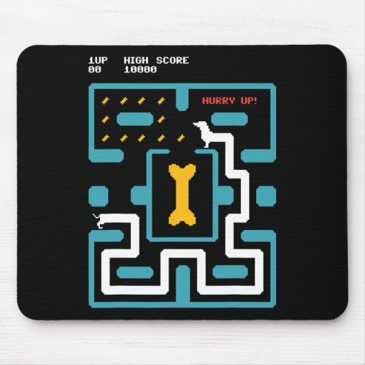 Retro-Spielkonsole Videospiel Hund 80er Arcade Mousepad (Vorne)