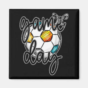 Retro-Spieltag Fußball Coquette Schleife Frauen Mä Magnet