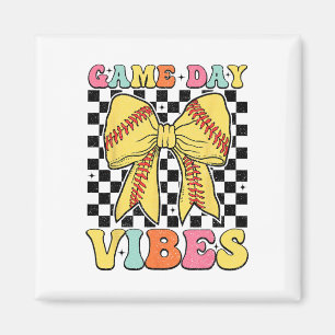 Retro-Spieltag-Vibes Coquette-Schleife Softll Mama Magnet