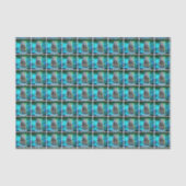 Retro-Spielzeugroboter Blau-Chiffre-Galaxie-indivi Seidenpapier (Vorderseite)