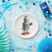 Retro-Spielzeugroboter Pappteller (Party)