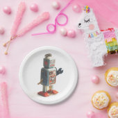 Retro-Spielzeugroboter Pappteller (Party)