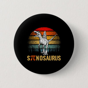 Retro Spinosaurus Happy Pi Day Button
